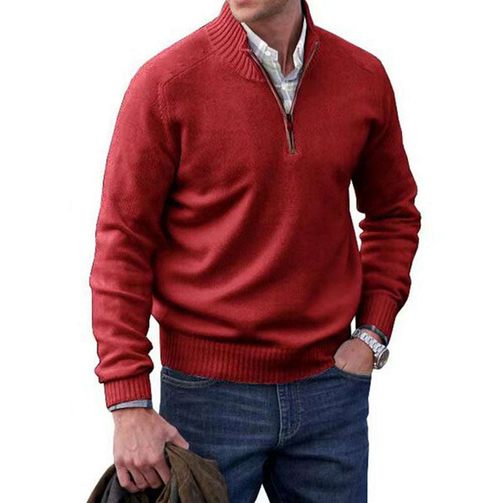 Men's Fashion Stand Collar Zipper Thermal Sweater