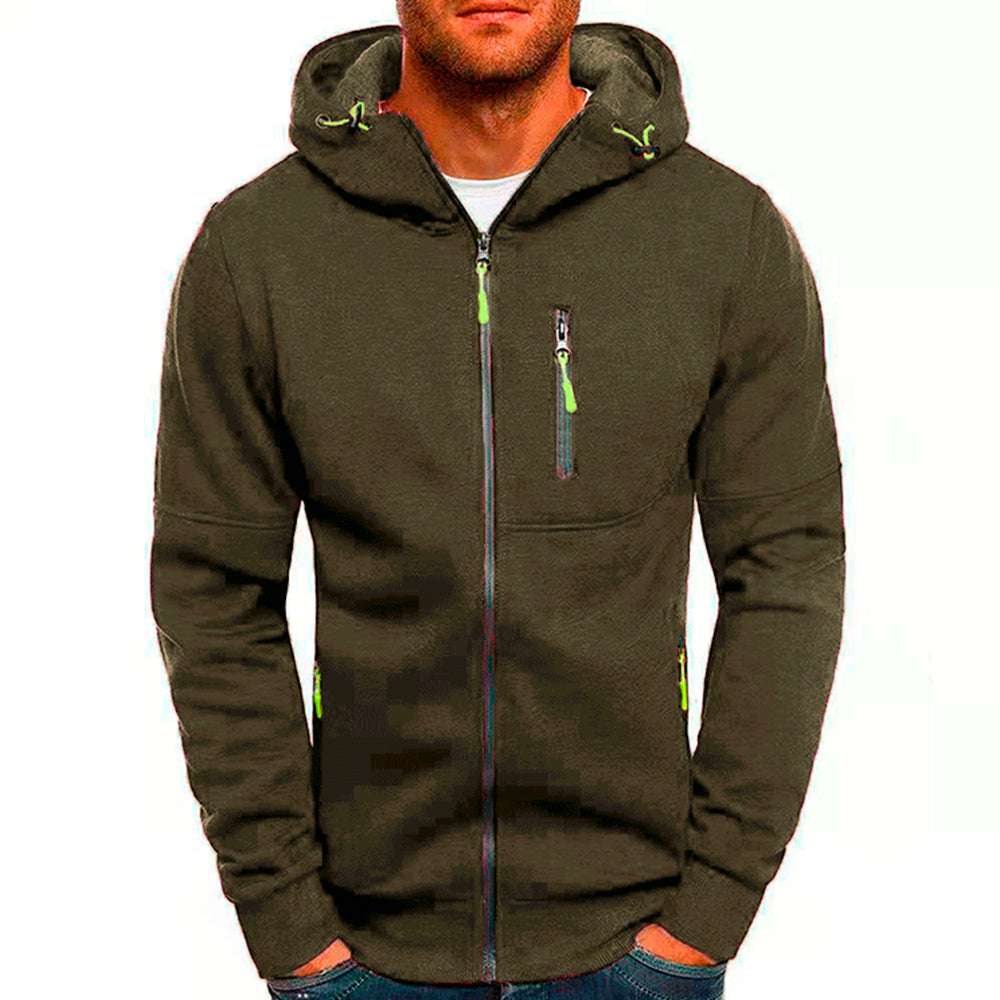 Men's Contrast Zip Slim Fit Hooded Jacket P1248