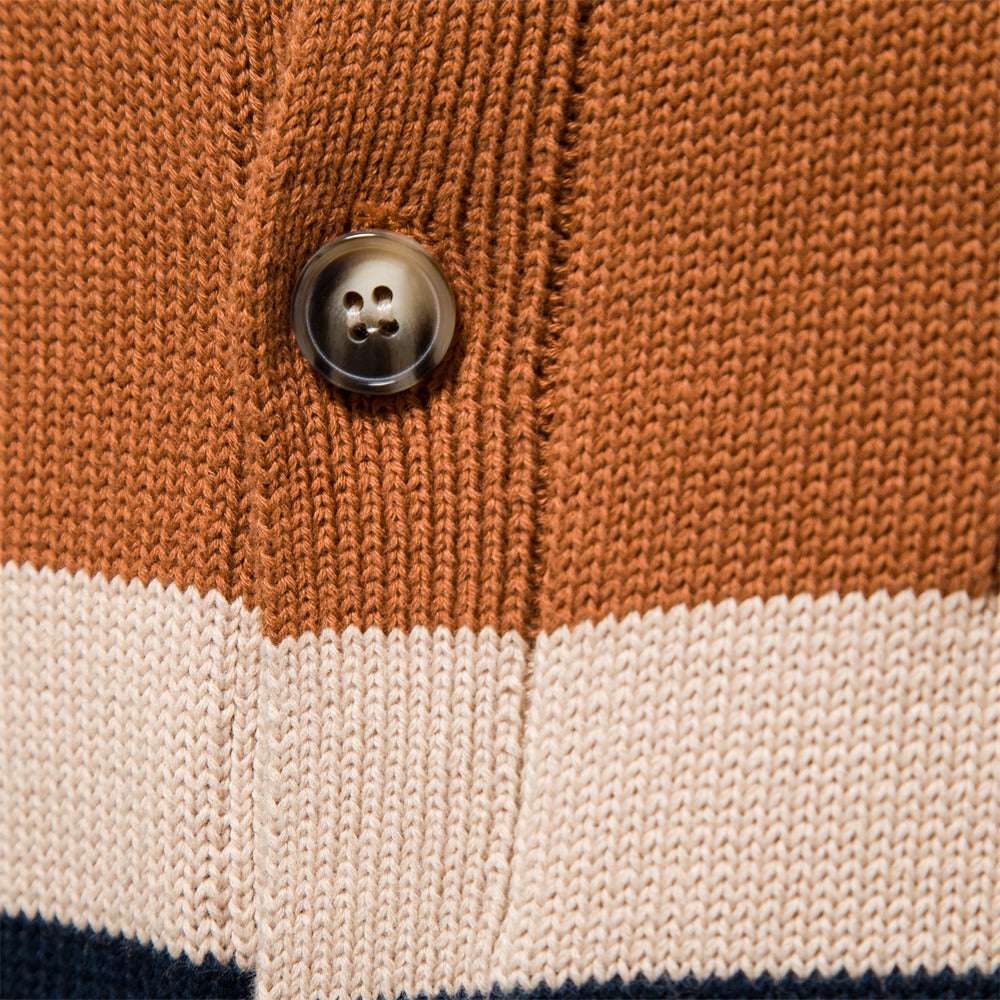 Men's Colorblock Cotton Long Sleeve Cardigan P1204 Men's Colorblock Cotton Long Sleeve Cardigan P1204
