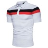 Striped color matching fashion lapel polo shirt men's short sleeves P1135 Striped color matching fashion lapel polo shirt men's short sleeves P1135