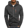Men's Contrast Zip Slim Fit Hooded Jacket P1248