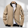 Men's Solid Color Stand Collar Casual Jacket