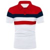 Striped color matching fashion lapel polo shirt men's short sleeves P1135 Striped color matching fashion lapel polo shirt men's short sleeves P1135