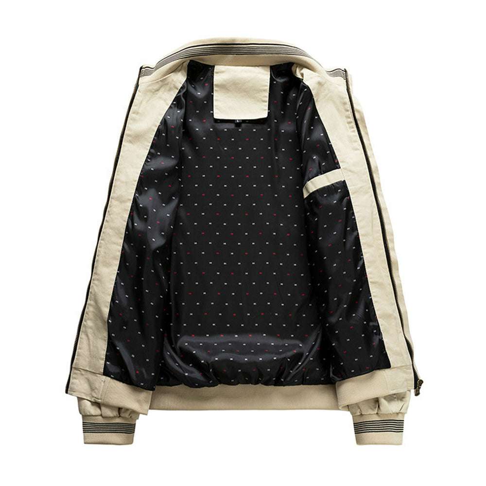 Fashion Men's Rib Neck Solid Jacket Fashion Men's Rib Neck Solid Jacket