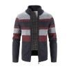 Men's Fashion Stripe Colorblock Sweater Cardigan Jacket P1231