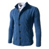 Men's Standing Collar Twisted Button Sweater Cardigan P1210 Men's Standing Collar Twisted Button Sweater Cardigan P1210