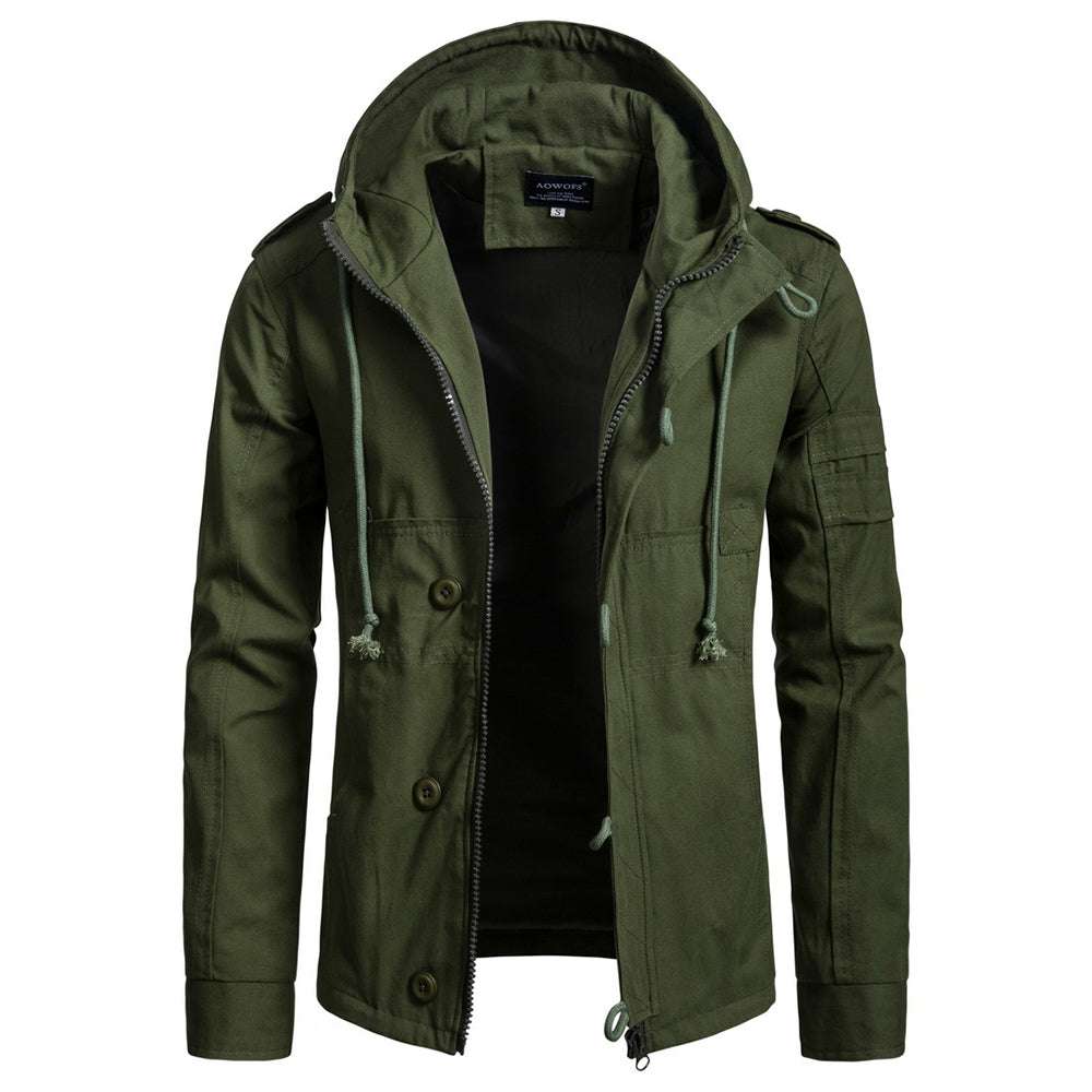 Fashion Men's Hooded Cotton Cardigan Jacket