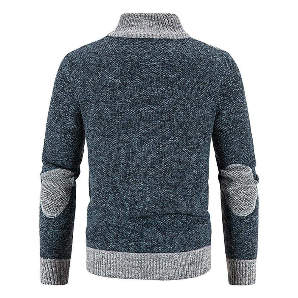 Men's Warm Fashion Stitched Fleece Knitted Cardigan P1180