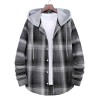 Men's Plaid Hooded Long Sleeve Shirt Jacket P1222 Men's Plaid Hooded Long Sleeve Shirt Jacket P1222