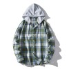 Men's Plaid Hooded Shirt P1245 Men's Plaid Hooded Shirt P1245