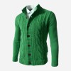 Men's Standing Collar Twisted Button Sweater Cardigan P1210 Men's Standing Collar Twisted Button Sweater Cardigan P1210