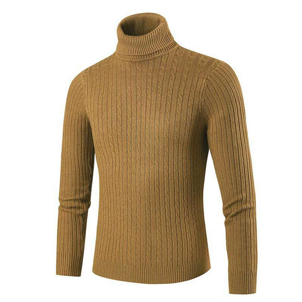 Autumn/Winter Men's Turtleneck Solid Color Knit Pullover Sweater Autumn/Winter Men's Turtleneck Solid Color Knit Pullover Sweater