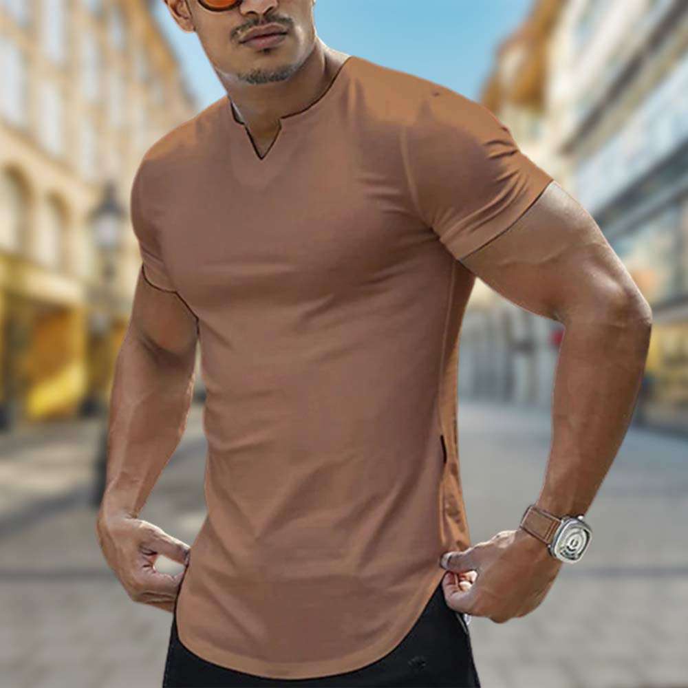 Spring Summer New V Neck Casual T Shirts For Men