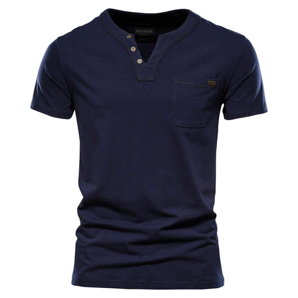 Summer new men's casual v-neck trend slim cotton short-sleeved T-shirt Summer new men's casual v-neck trend slim cotton short-sleeved T-shirt