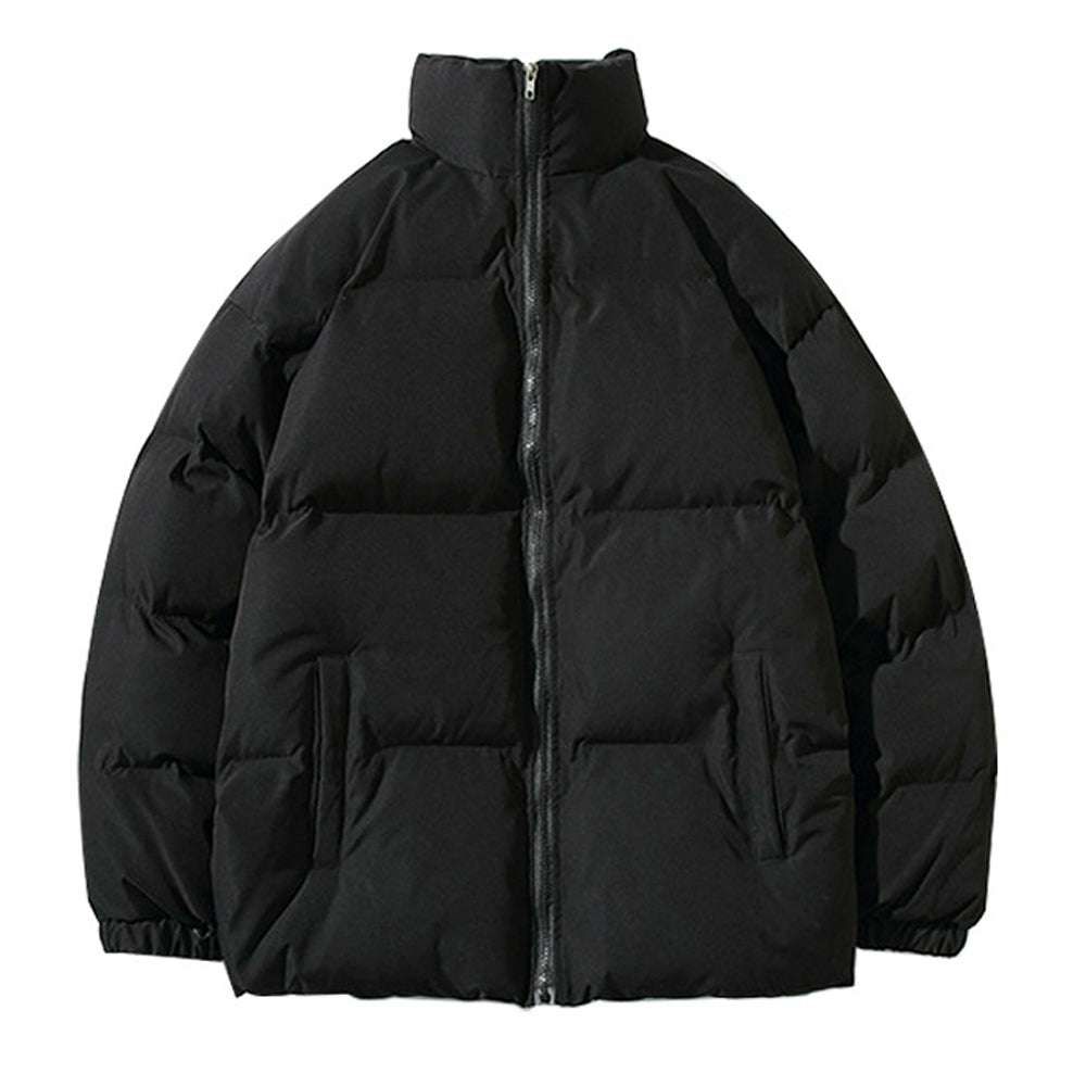 Men's Stand Collar Solid Color Fashion Padded Jacket