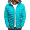 Men's Fashion Solid Color Warm Hooded Cotton Padded Jacket