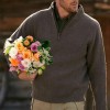 Men's Casual Comfortable V-Neck Zip Up Early Autumn Sweater
