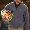 Men's Casual Comfortable V-Neck Zip Up Early Autumn Sweater
