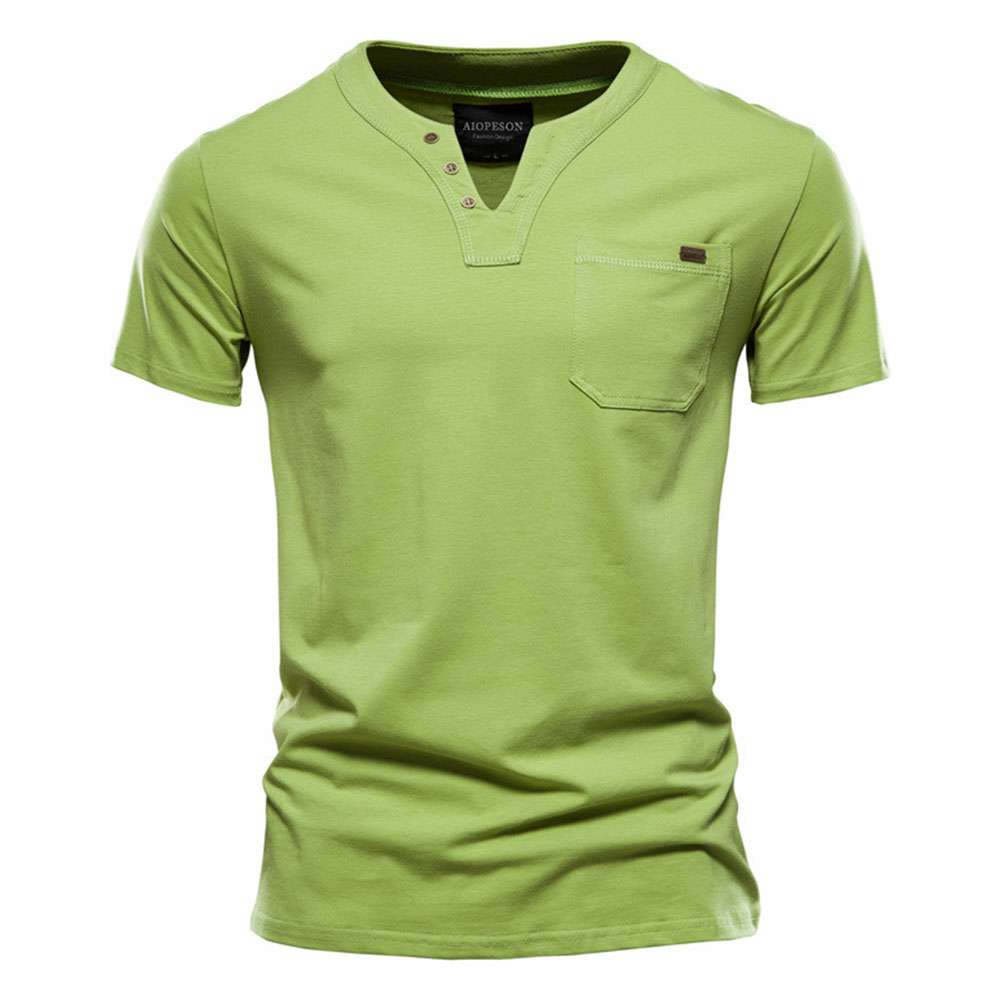 Summer new men's casual v-neck trend slim cotton short-sleeved T-shirt Summer new men's casual v-neck trend slim cotton short-sleeved T-shirt