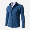 Men's Standing Collar Twisted Button Sweater Cardigan P1210 Men's Standing Collar Twisted Button Sweater Cardigan P1210