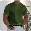 Men's Solid Color V-Neck Slim Fit Short Sleeve