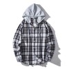 Men's Plaid Hooded Shirt P1245 Men's Plaid Hooded Shirt P1245