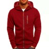 Men's Contrast Zip Slim Fit Hooded Jacket P1248