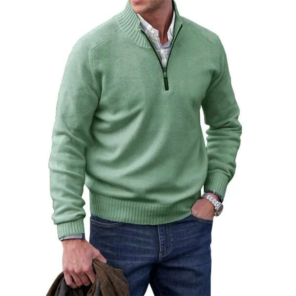 Men's Fashion Stand Collar Zipper Thermal Sweater
