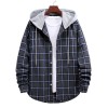 Men's Plaid Hooded Long Sleeve Shirt Jacket P1222 Men's Plaid Hooded Long Sleeve Shirt Jacket P1222