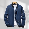 Men's Solid Color Stand Collar Casual Jacket