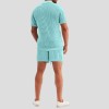 Summer new men's hollow icy breathable casual thin short-sleeved shorts suit Summer new men's hollow icy breathable casual thin short-sleeved shorts suit