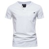 Summer new men's casual v-neck trend slim cotton short-sleeved T-shirt Summer new men's casual v-neck trend slim cotton short-sleeved T-shirt
