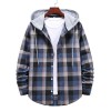 Men's Plaid Hooded Long Sleeve Shirt Jacket P1222 Men's Plaid Hooded Long Sleeve Shirt Jacket P1222