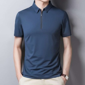 Summer new men's fashion ice silk seamless breathable POLO shirt P1120