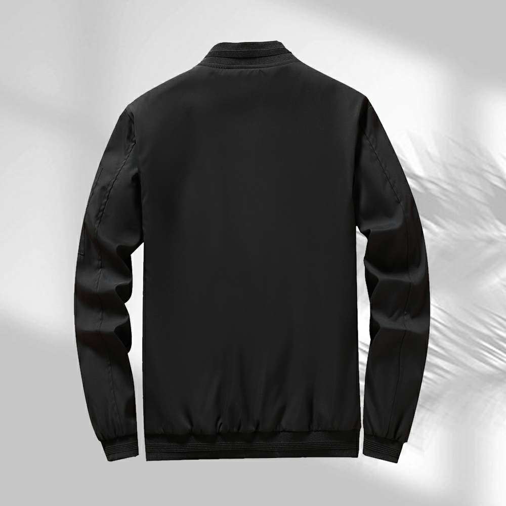 Men's Solid Color Stand Collar Casual Jacket