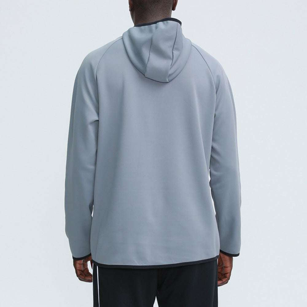 Men's Long Sleeve Solid Color Hooded Professional Sports Sweatshirt