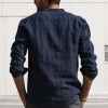 Men's Long Sleeve V Neck Casual Beach Linen Shirt Men's Long Sleeve V Neck Casual Beach Linen Shirt