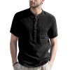 Solid Color Henley Collar Short Sleeve Shirt Solid Color Henley Collar Short Sleeve Shirt