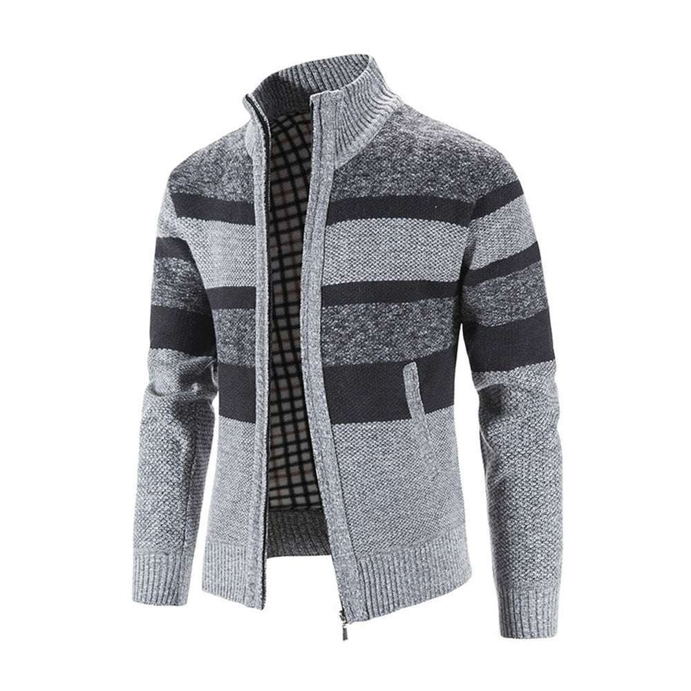 Men's Fashion Stripe Colorblock Sweater Cardigan Jacket P1231