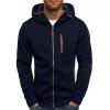 Men's Contrast Zip Slim Fit Hooded Jacket P1248