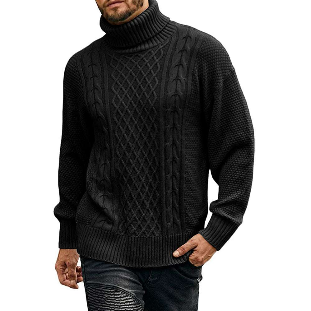 Men's Solid Color Long Sleeve Knit Turtleneck Sweater Men's Solid Color Long Sleeve Knit Turtleneck Sweater