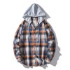 Men's Plaid Hooded Shirt P1245 Men's Plaid Hooded Shirt P1245