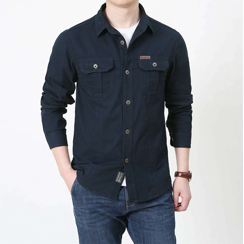 Men's New Loose Cotton Casual Workwear Shirt