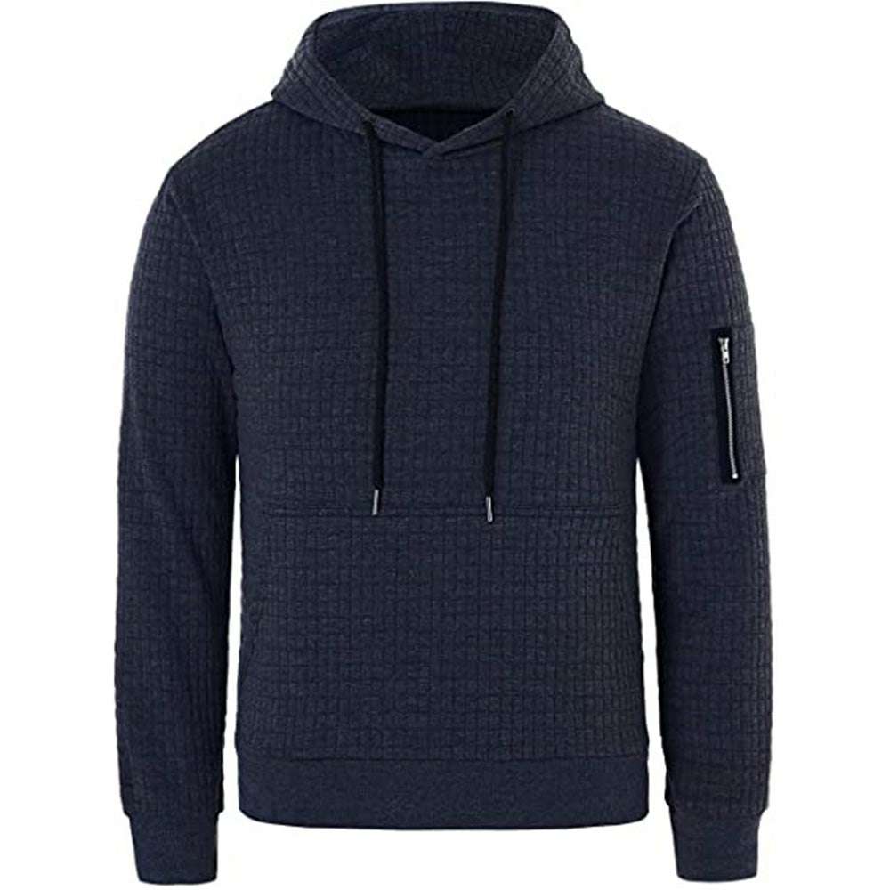 Trendy Men's Jacquard Zip Pocket Long Sleeve Sweatshirt P1150